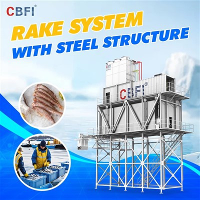 20 Ton Yaprak Buz Makinesi ve 40 Ton Tırmık Tipi Buz Depolama Deposunun Entegre Çözümü